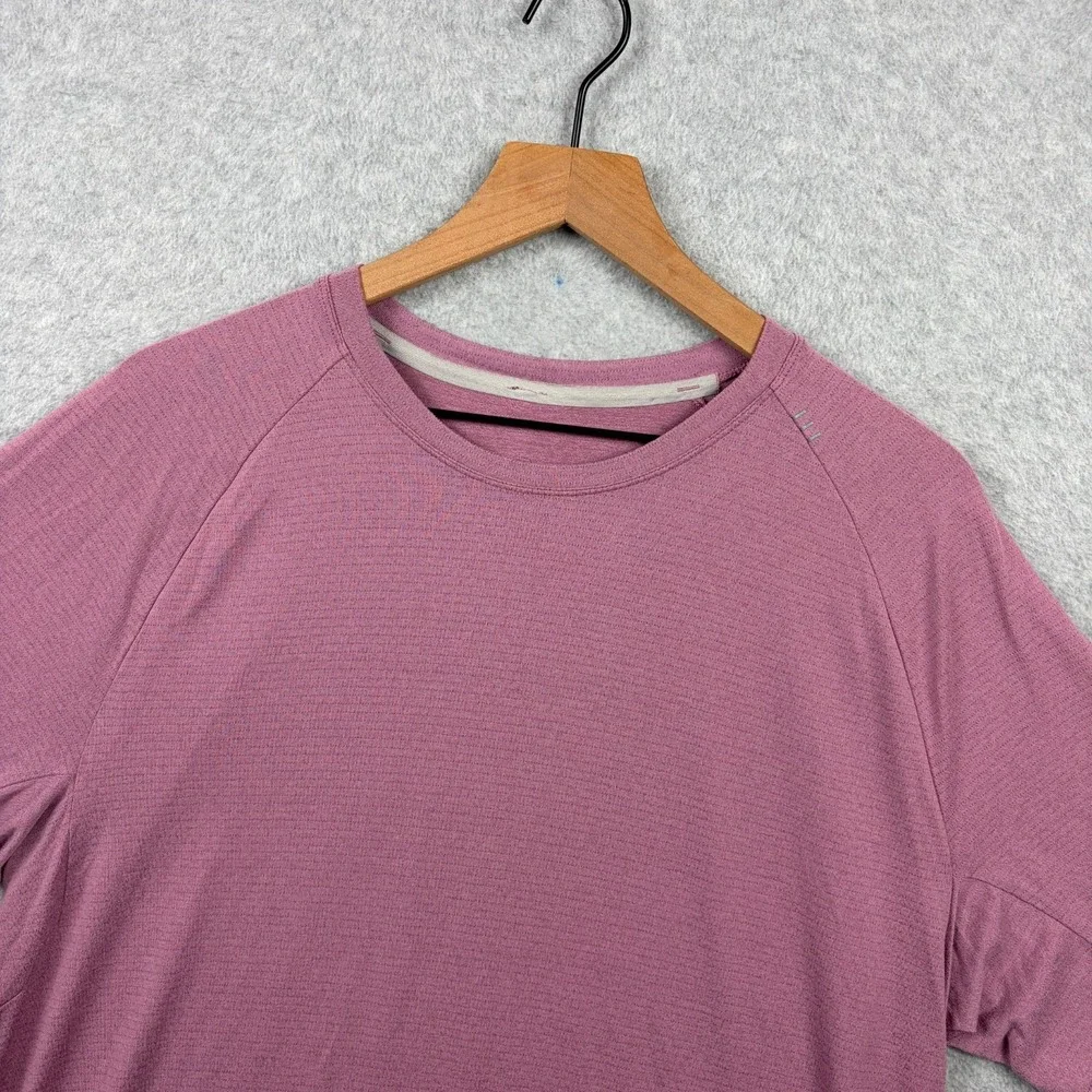 Lululemon Drysense Shirt Mens XL Dusty Pink Short Sleeve Curve Hem Stretch Tee